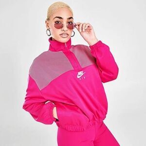 NIKE Women's Air Quarter-Zip Sweatshirt In Fireberry/White Size 2X NWT
